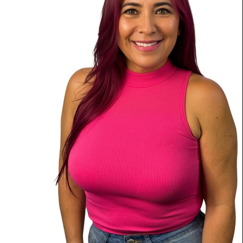 Pink Mock Neck Tank Top NWT! Multiple Sizes